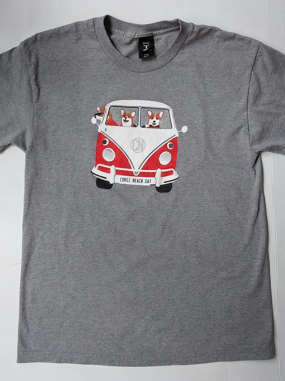 Hanes Beefy-Tee Corgi Beach Day x VW Bus